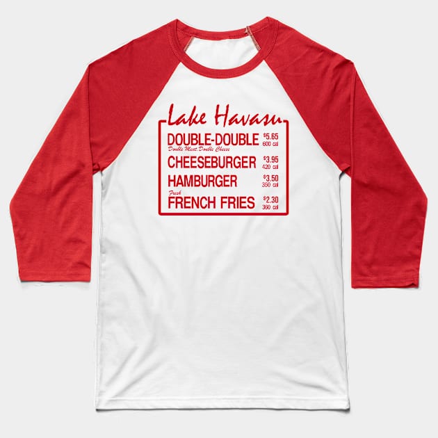 Lake Havasu Burger Baseball T-Shirt by Meat Beat